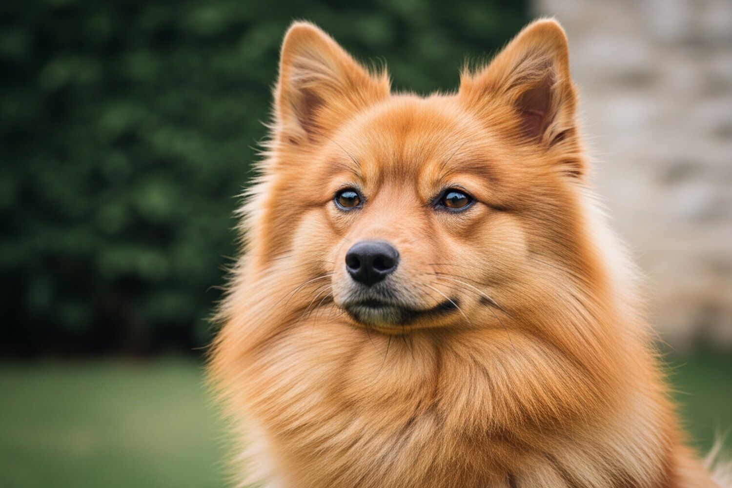 Portrait rapproché de Soline, spitz allemand moyen orange